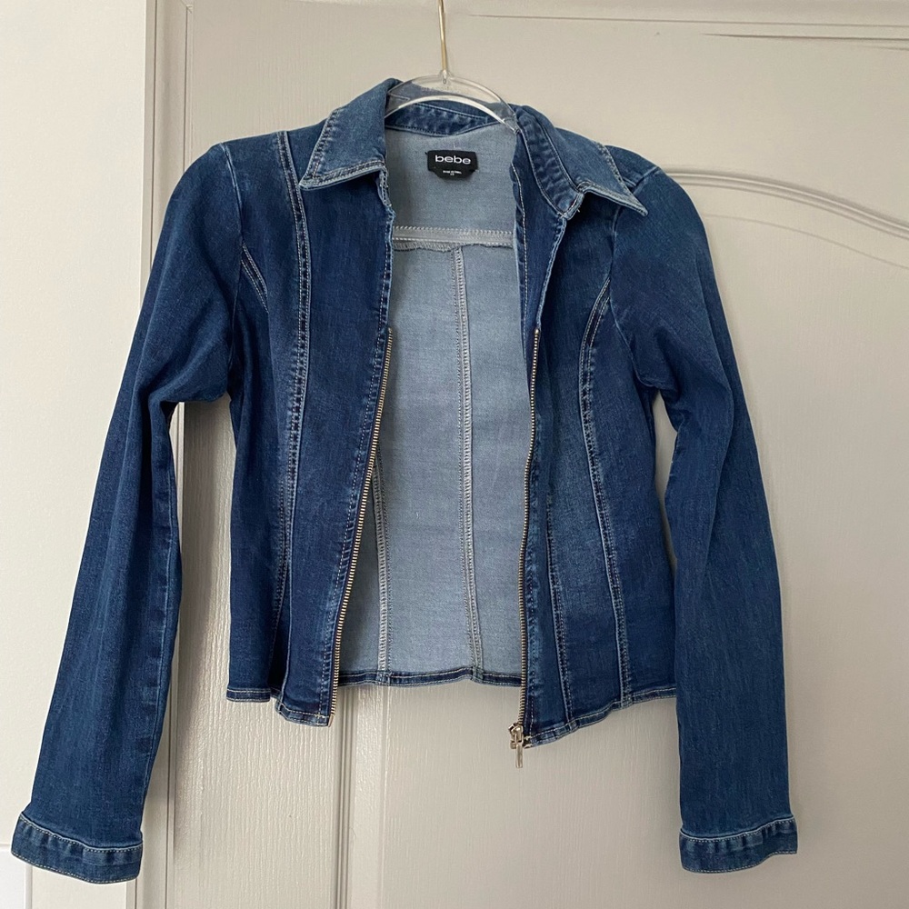 Jean jacket zip up